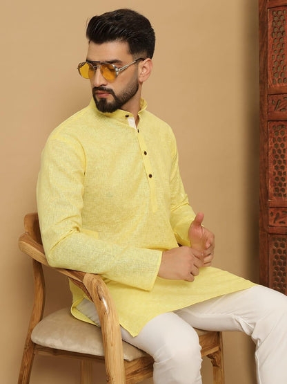 Men's Cotton Solid Kurta Pyajama Set