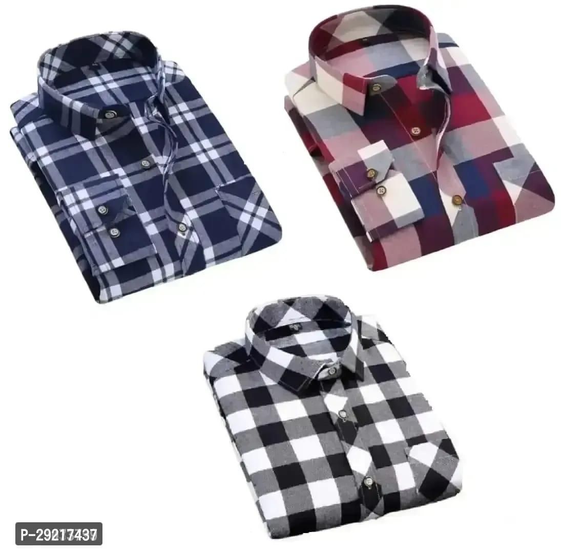 Men Cotton Casual Regular Fit Shirt (Pack of 3)